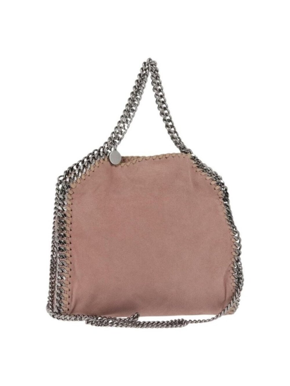 Authentic Stella MacCartney Chain Fabera Shoulder Bag Suede Pink Silver